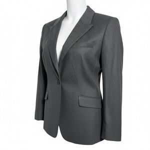 Brooks Brothers Gray 100% Italian Wool One Button Suit Blazer Jacket Size 16